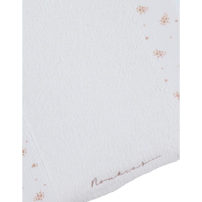 Housse de matelas à langer bio Vintage Flowers Fleurs Dantan Blanc - noukie 's