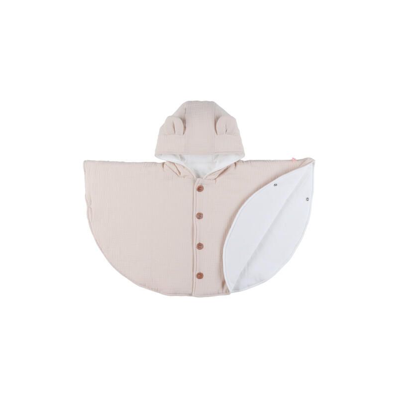 Poncho mousseline bio M&M 2026 6-18m Beige - noukie 's