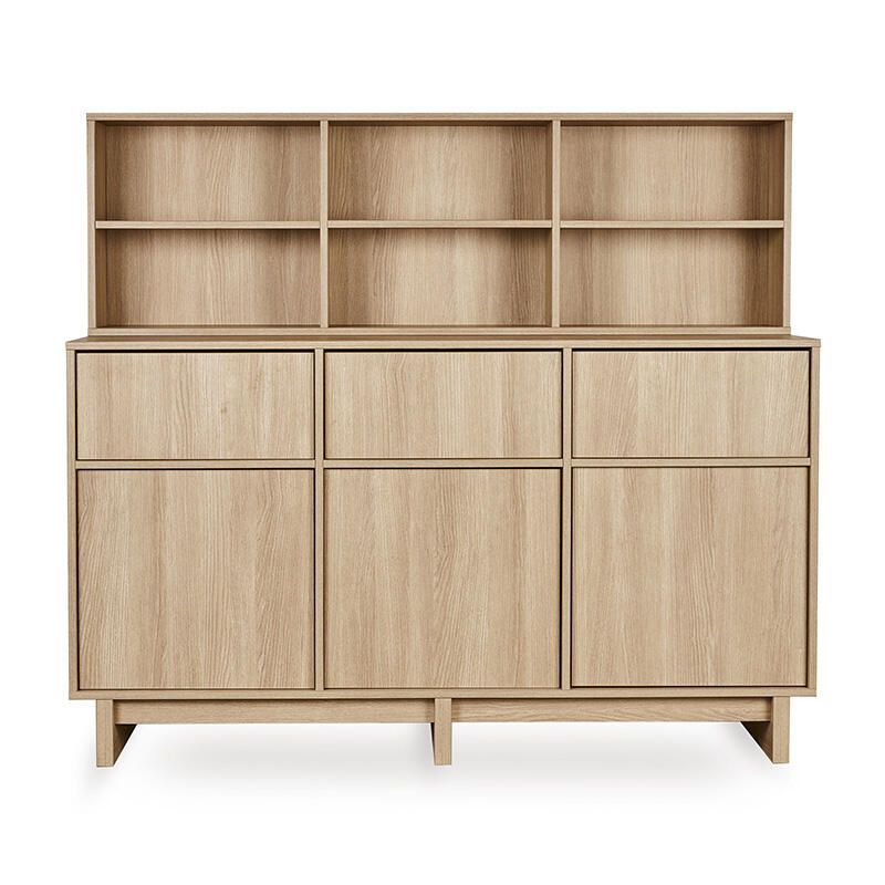Étagère commode 3 tiroirs 3 portes Kyo Honey Ash - quax