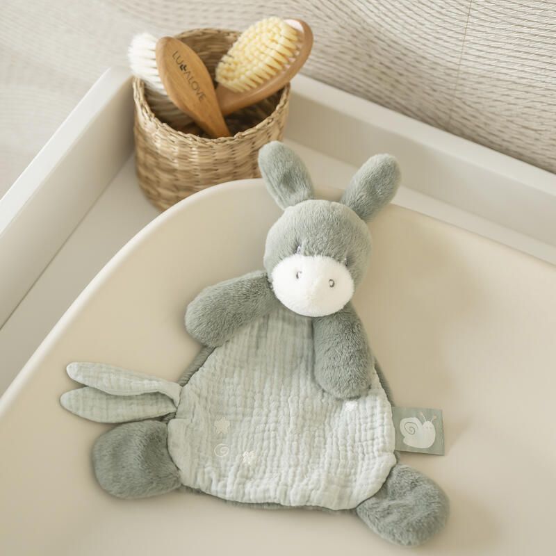 Mini doudou âne Loulou 25cm Vert Tilleul - nattou