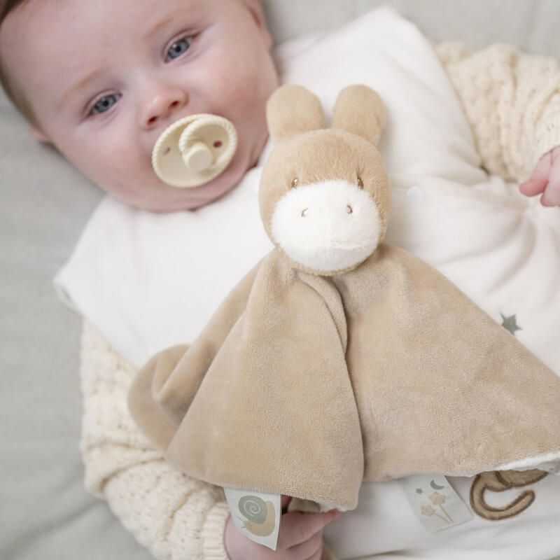 Doudou âne velours Loulou 28x28cm Caramel Clair - nattou