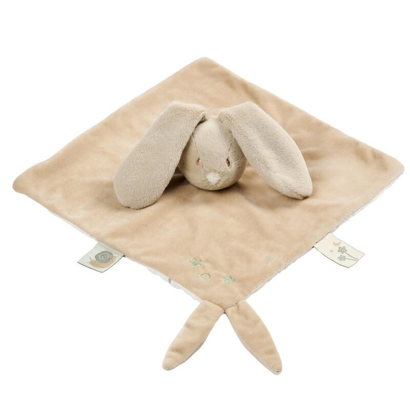 Doudou lapin velours Loulou 28x28cm Caramel - nattou