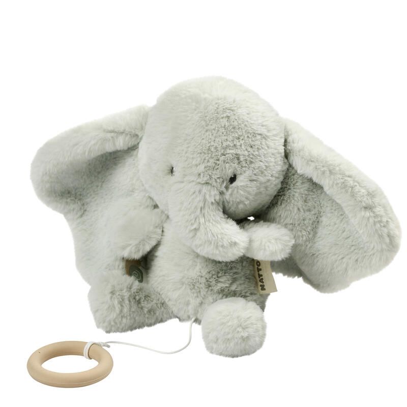 Peluche musicale éléphant Loulou 30cm Vert Tilleul - nattou