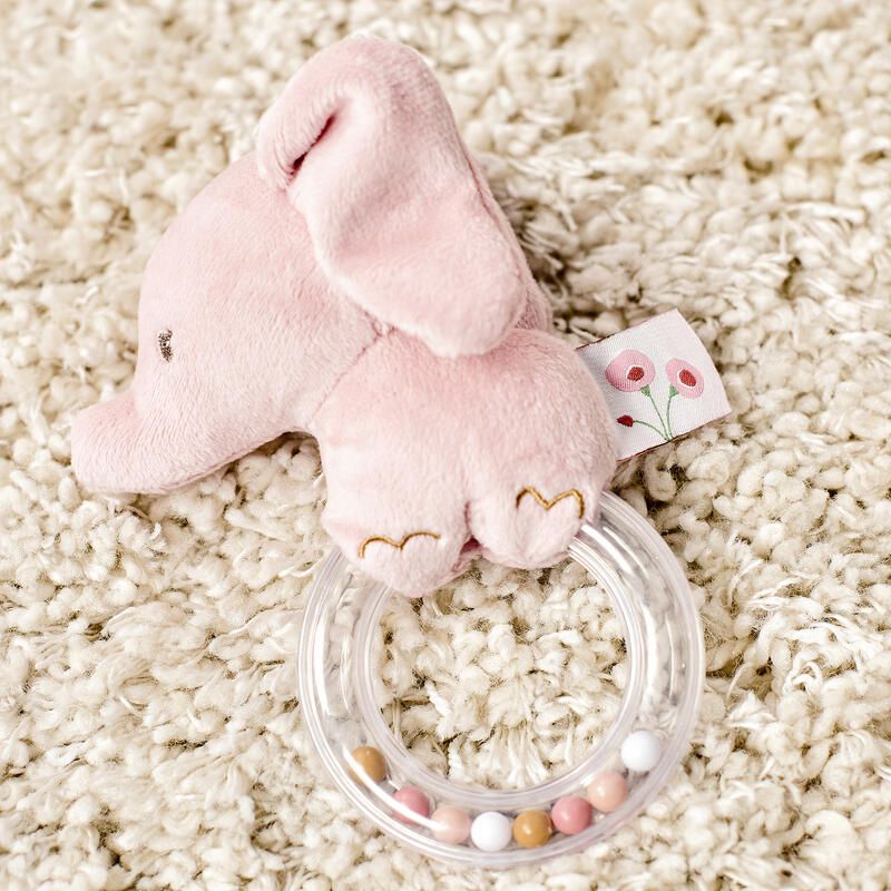 Anneau de dentition hochet Eléphant Fanfan - Rose - nattou
