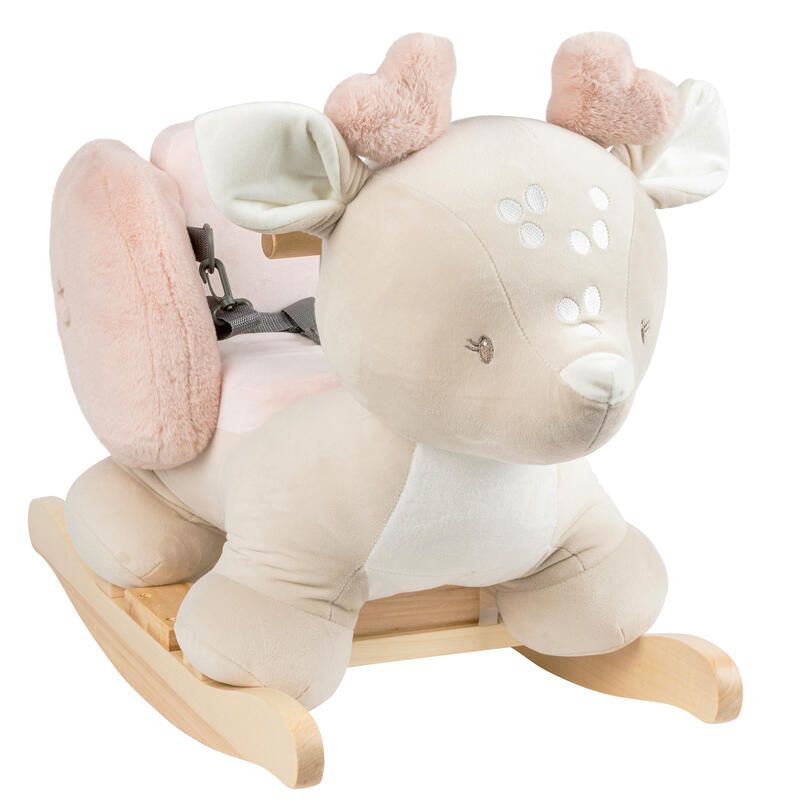 Bascule Cerf Fanfan - Sable/Rose - nattou
