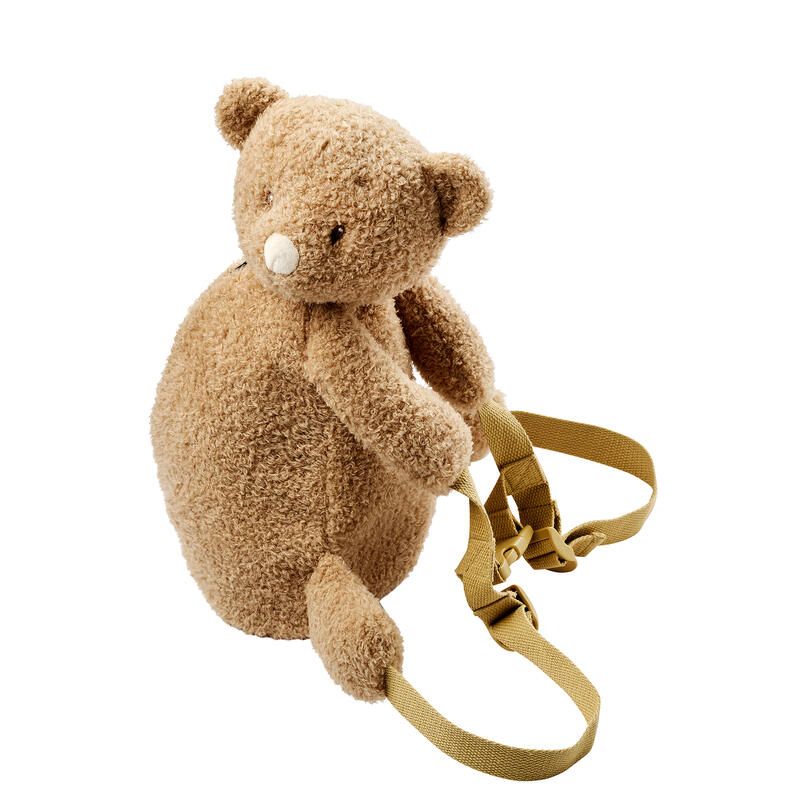Sac à dos peluche Ours Teddy Bouclette 35cm - Caramel - nattou
