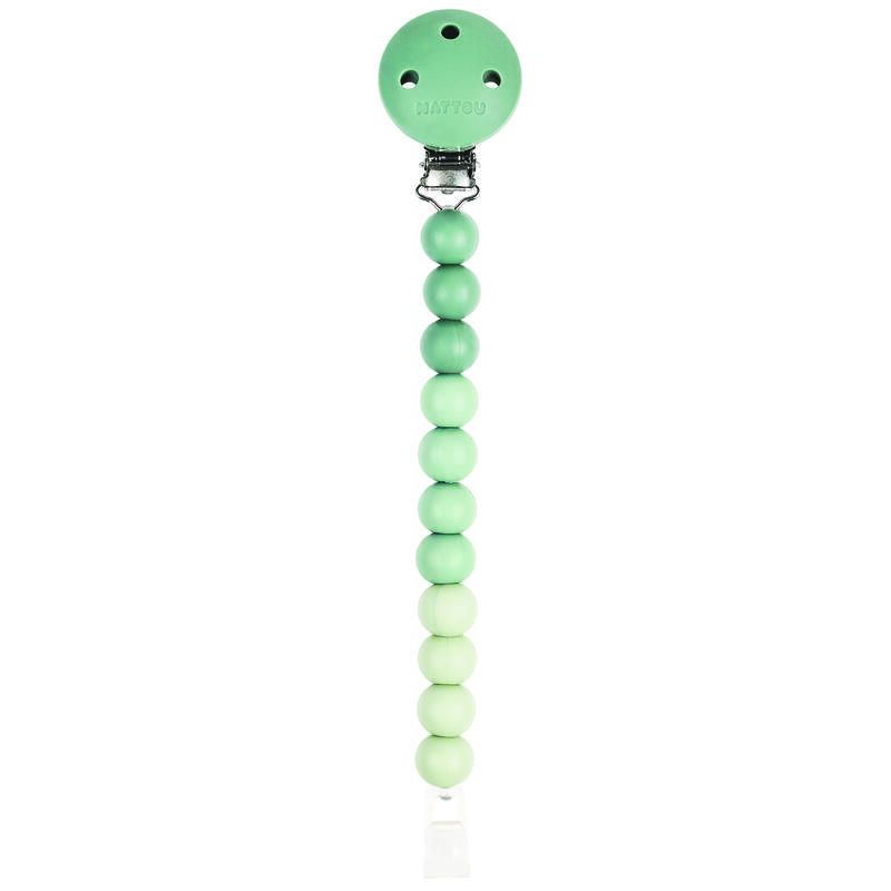 Attache sucette en perle silicone Vert fondu - nattou
