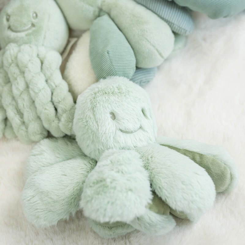 Pieuvre hochet à poils longs Vert Tilleul - nattou