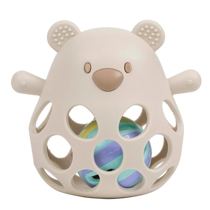 Hochet Avec balle silicone Ours - Argile - nattou