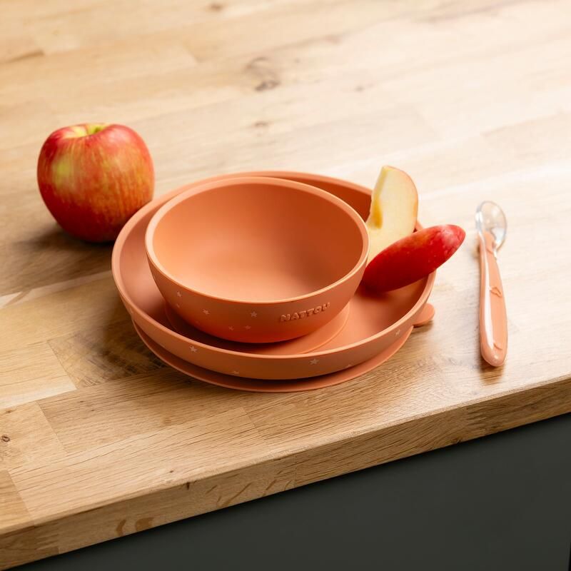 Coffret repas silicone 3 pièces - Terracotta Etoile - nattou