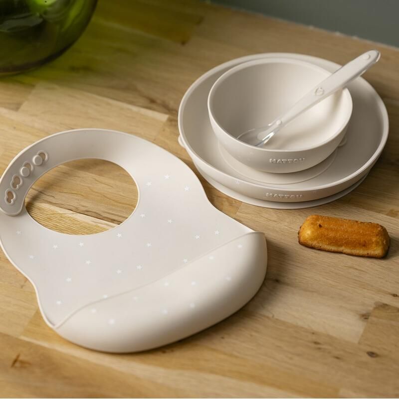 Coffret repas silicone 4 pièces - Argile Etoile - nattou