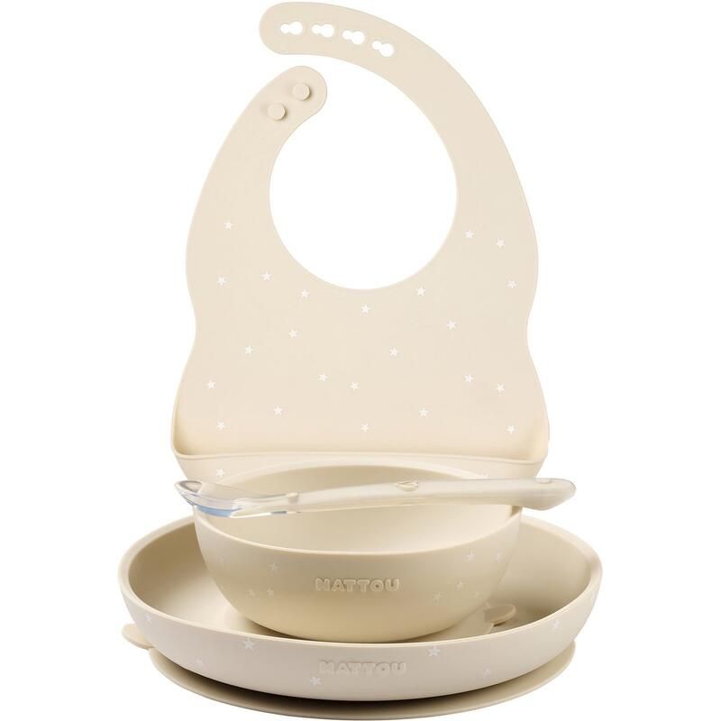 Coffret repas silicone 4 pièces - Argile Etoile - nattou