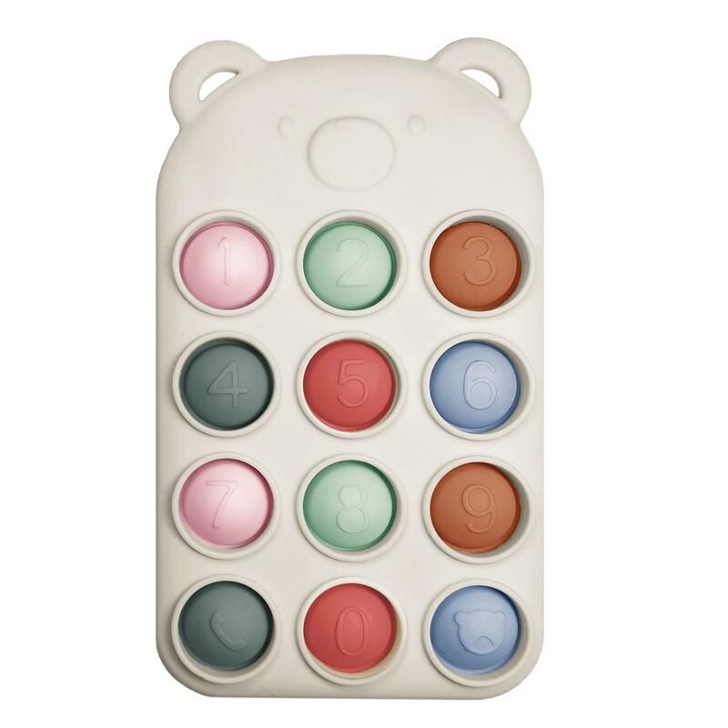 Silicone de dentition Pop It la télécommande Blanc - nattou