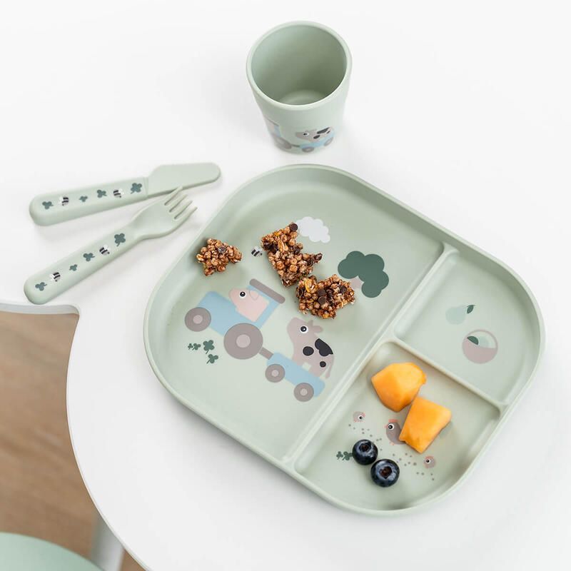 Foodie coffret repas ventouse Tiny Farm Vert - done by deer