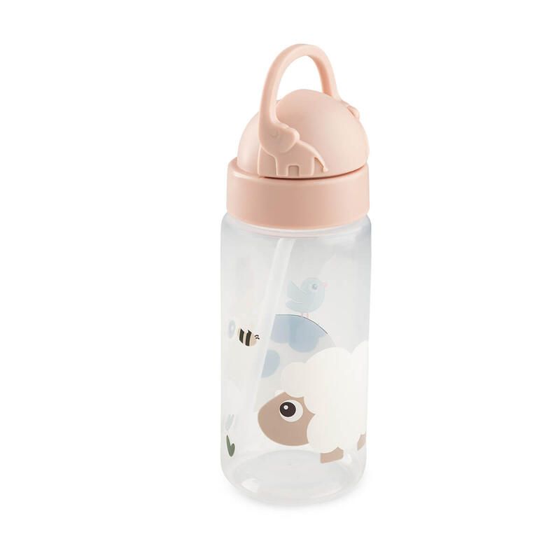 Gourde à paille Tiny Farm 350ml Rose - done by deer
