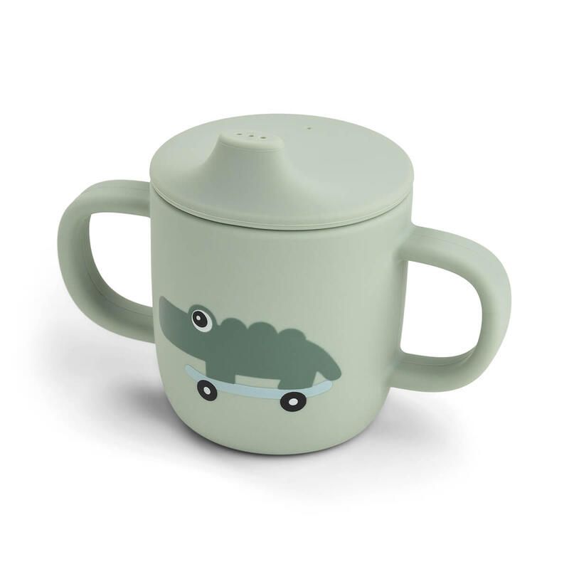 Tasse à bec en silicone 2 anses Playground Vert - done by deer