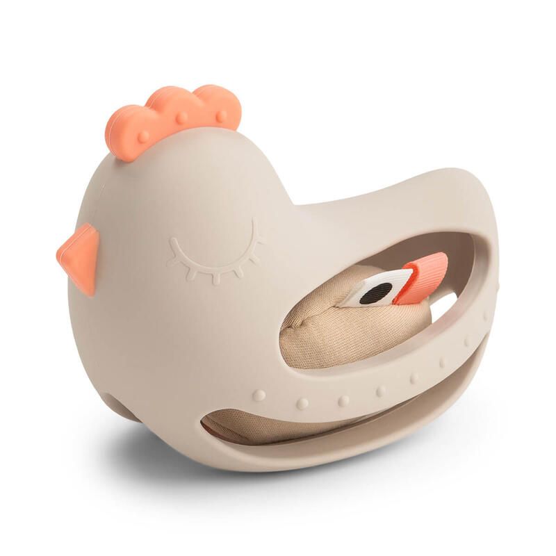 Jouet de préhension et de dentition avec hochet Clucky Sable - done by deer