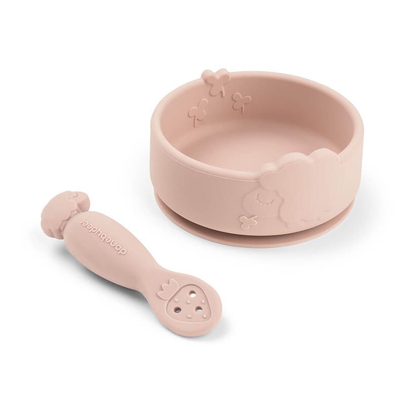 Coffret premier repas ventouse Stick&Stay Sheepy Rose - done by deer