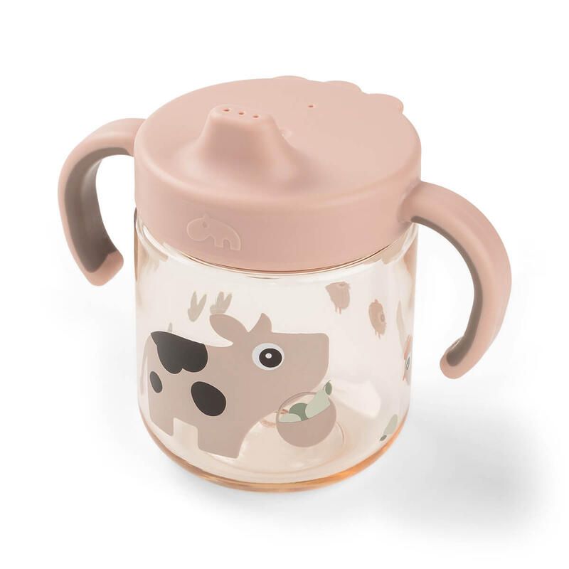 Tasse à bec d'apprentissage 2 poignées Tiny Farm Rose - done by deer