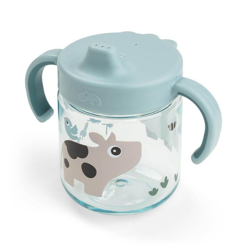 Tasse à bec d'apprentissage 2 poignées Tiny Farm Bleu - done by deer