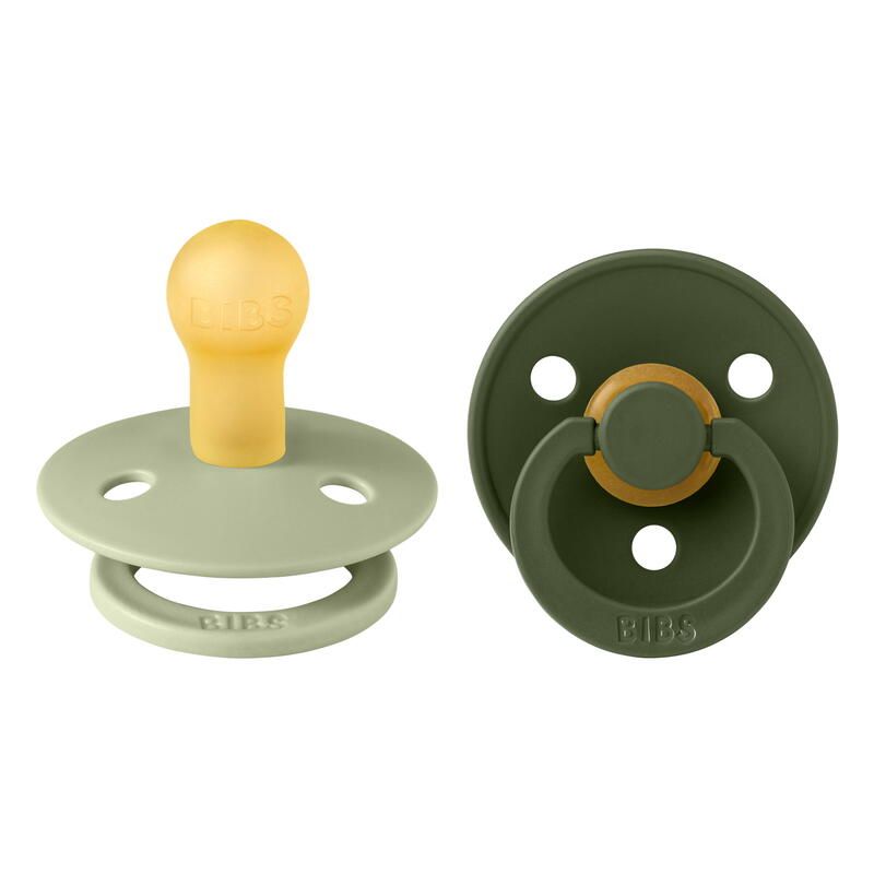 Lot de 2 sucettes en caoutchouc 0-6m Sage et Hunter Green - bibs