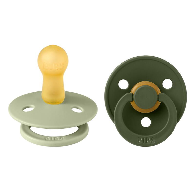 Lot de 2 sucettes en caoutchouc 6-18m Sage et Hunter Green - bibs
