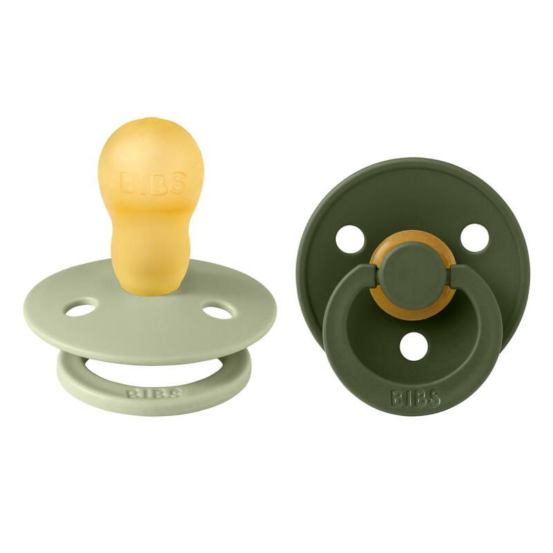 Lot de 2 sucettes en caoutchouc 18m+ Sage et Hunter Green - bibs