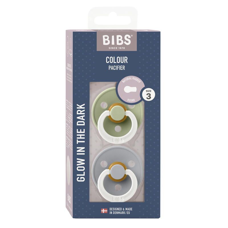 Lot de 2 sucettes en caoutchouc 18m+ Vanilla Iron - bibs