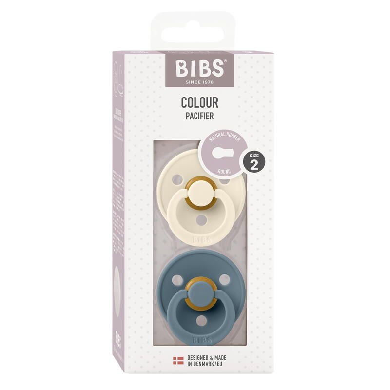 Lot de 2 sucettes en caoutchouc 6-18m Ivory et Petrol - bibs