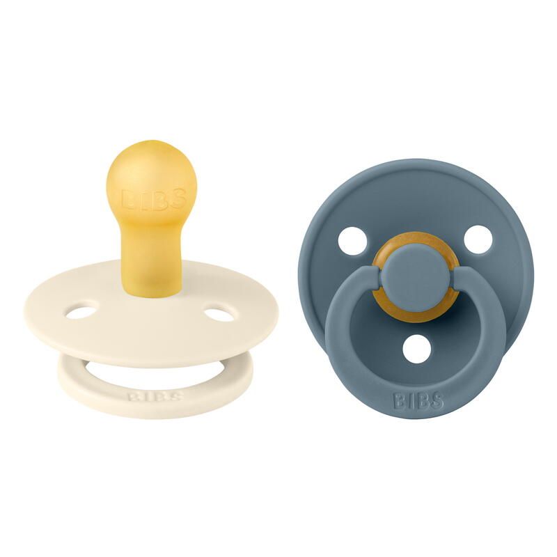 Lot de 2 sucettes en caoutchouc 0-6m Ivory et Petrol - bibs