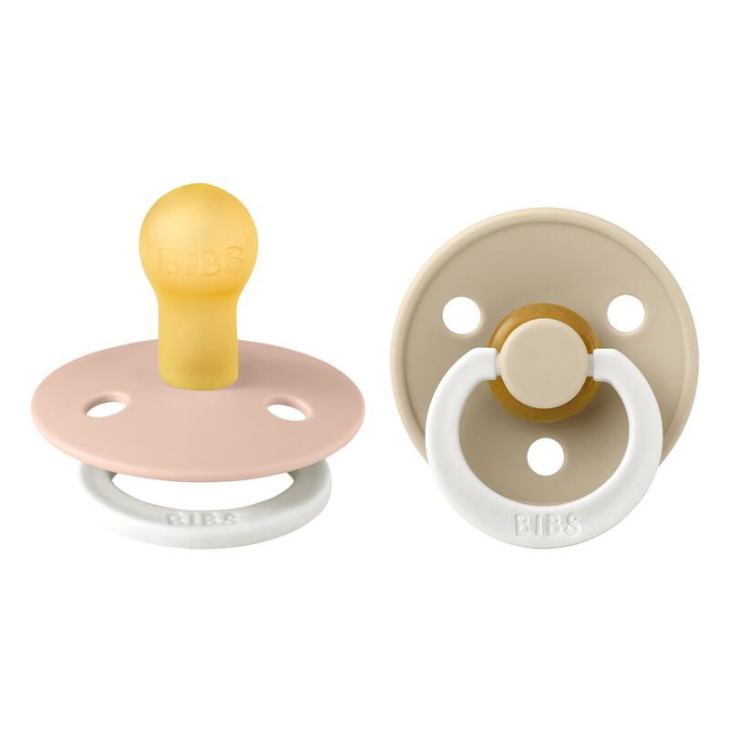Lot de 2 sucettes de nuit en caoutchouc 0-6m Glow Blush et Vanilla - bibs