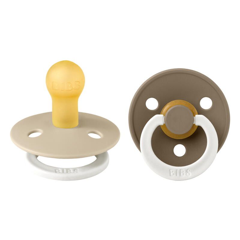 Lot de 2 sucettes de nuit en caoutchouc 6-18m Glow Chêne et Vanille - bibs