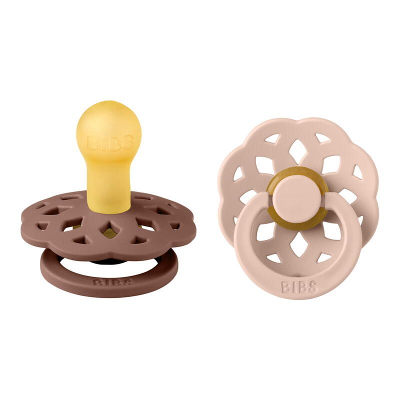 Lot de 2 sucettes en caoutchouc 0-6m Woodchuck et Blush - bibs
