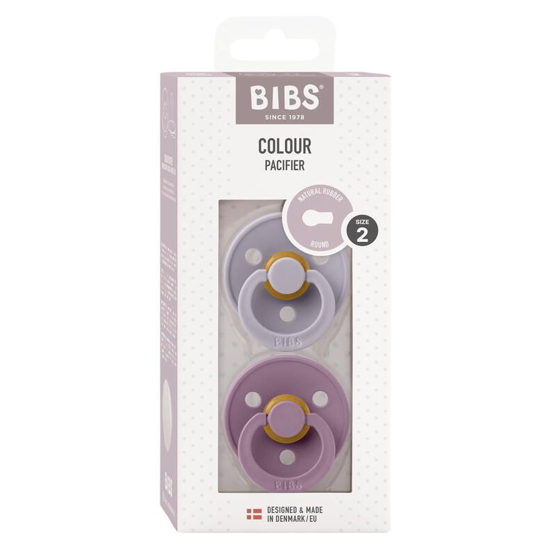 Lot de 2 sucettes en caoutchouc 6-18m Grey et Mauve - bibs