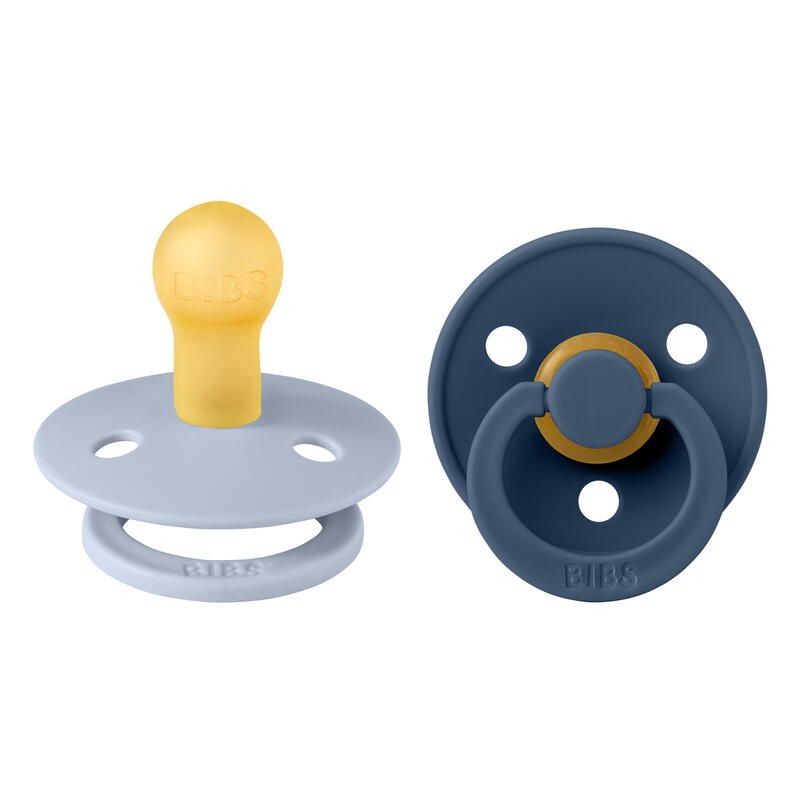 Lot de 2 sucettes en caoutchouc 0-6m Dusty Blue et Steel Blue - bibs