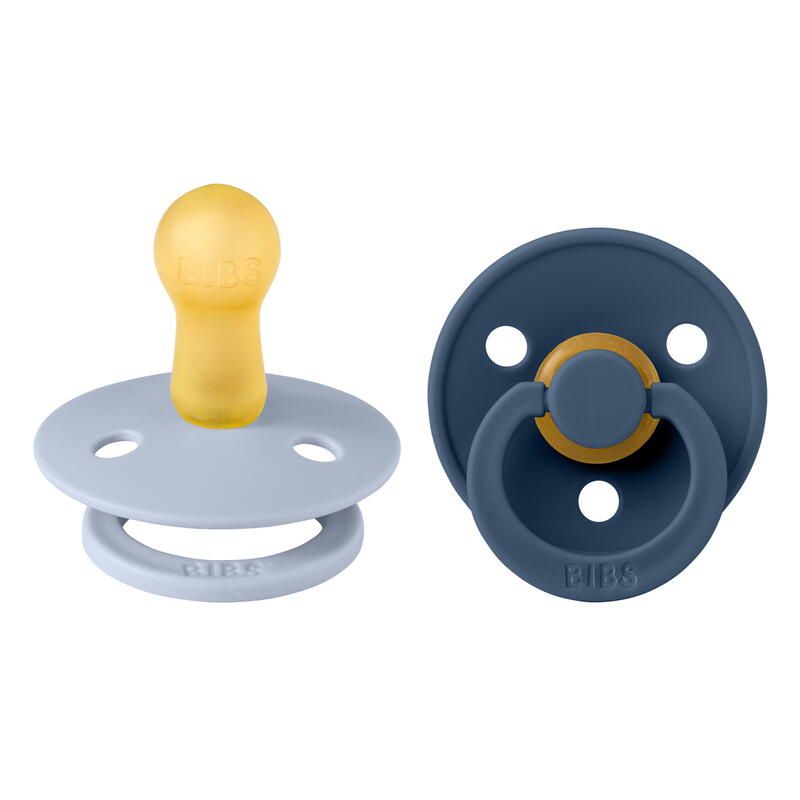 Lot de 2 sucettes en caoutchouc 6-18m Dusty Blue et Steel Blue - bibs