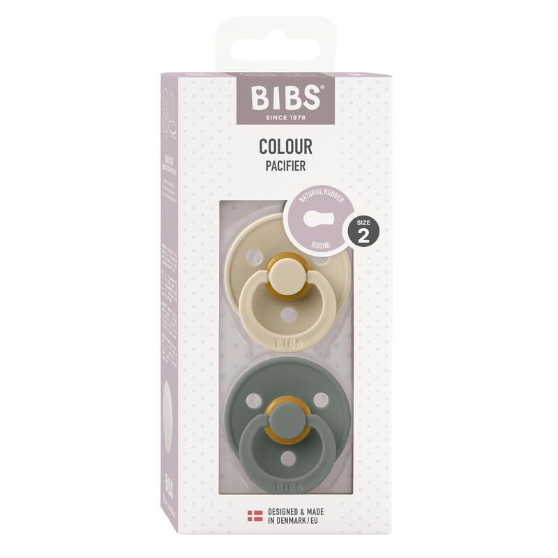 Lot de 2 sucettes en caoutchouc 6-18m Vanilla Pine - bibs