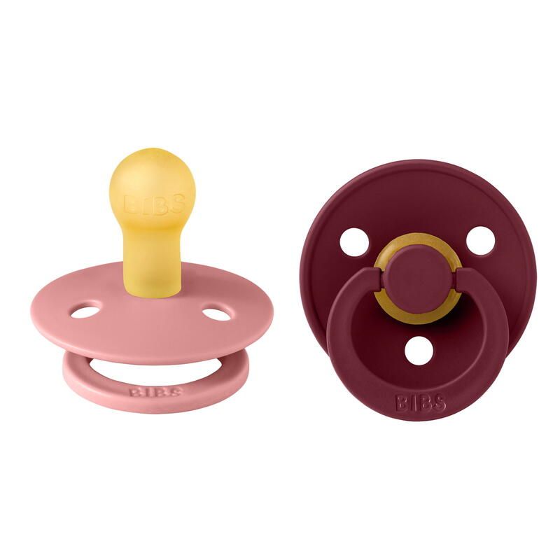 Lot de 2 sucettes en caoutchouc 0-6m Dusty Pink Elderberry - bibs