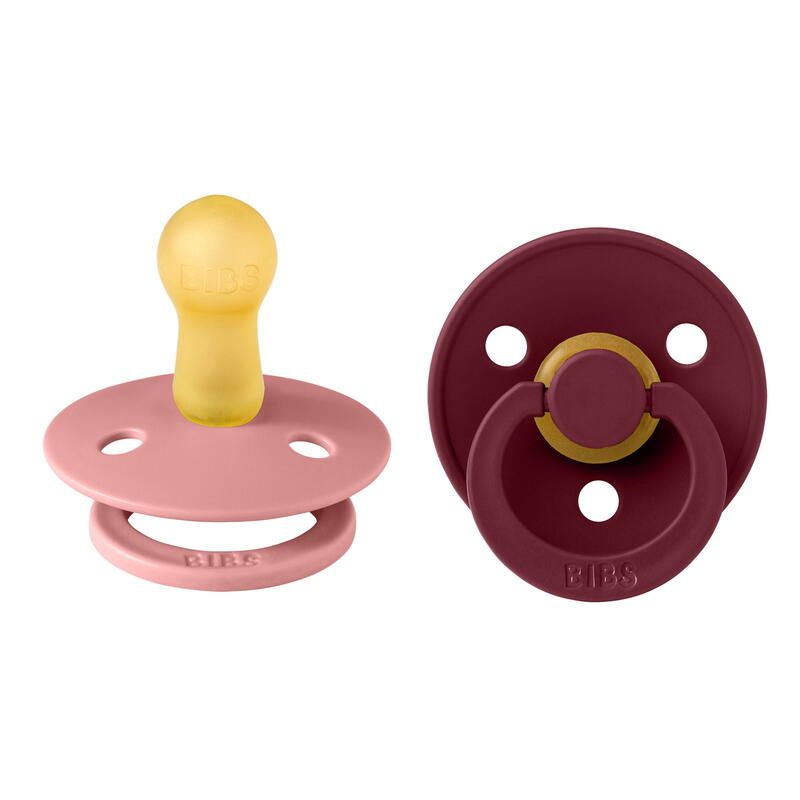 Lot de 2 sucettes en caoutchouc 6-18m Dusty Pink Elderberry - bibs