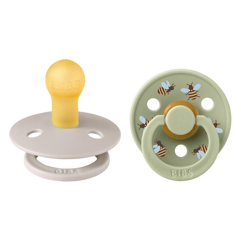 Lot de 2 sucettes en caoutchouc 0-6m Mushroom Sage - bibs