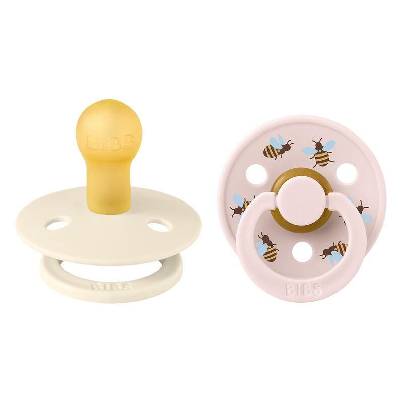 Lot de 2 sucettes en caoutchouc 0-6m Ivory Petal - bibs