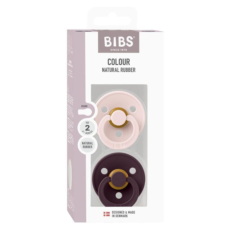 Lot de 2 sucettes en caoutchouc 6-18m Petal Plum - bibs
