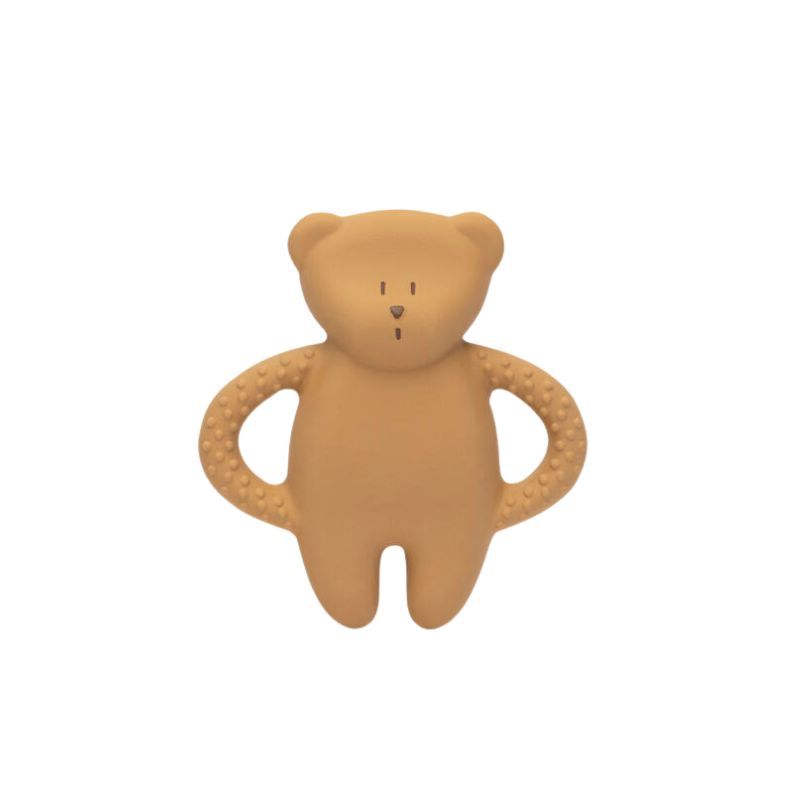 Ourson de dentition en caoutchouc naturel Cappuccino - moonie