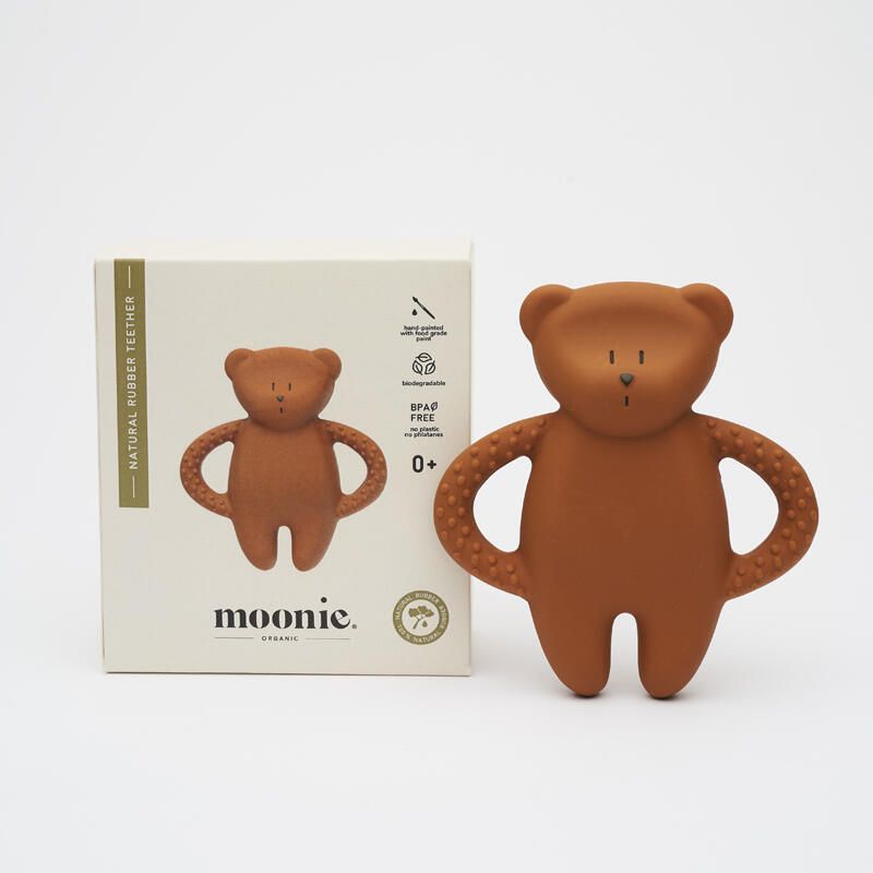 Ourson de dentition en caoutchouc naturel Caramel - moonie