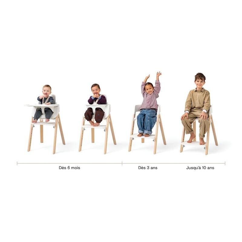 Chaise haute Steps Black/Warm Brown - stokke