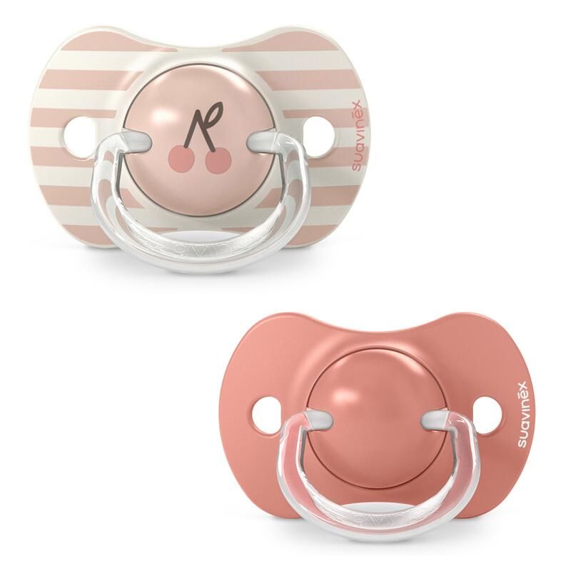 Lot de 2 Sucettes symétriques Birdies +18m - Rose - suavinex