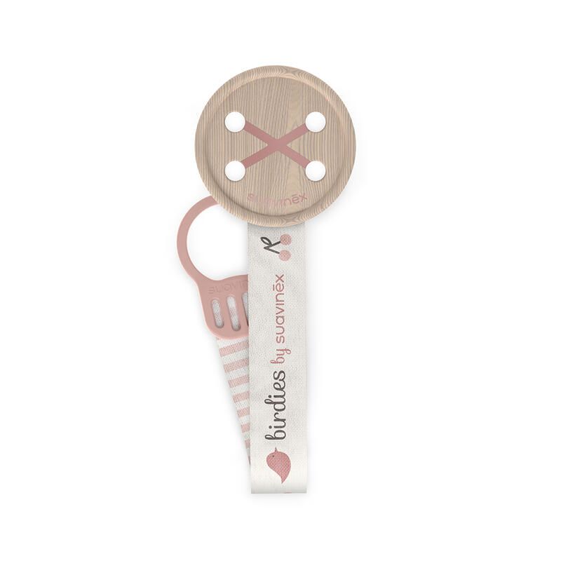 Attache Sucette Ruban Birdies Rose - suavinex