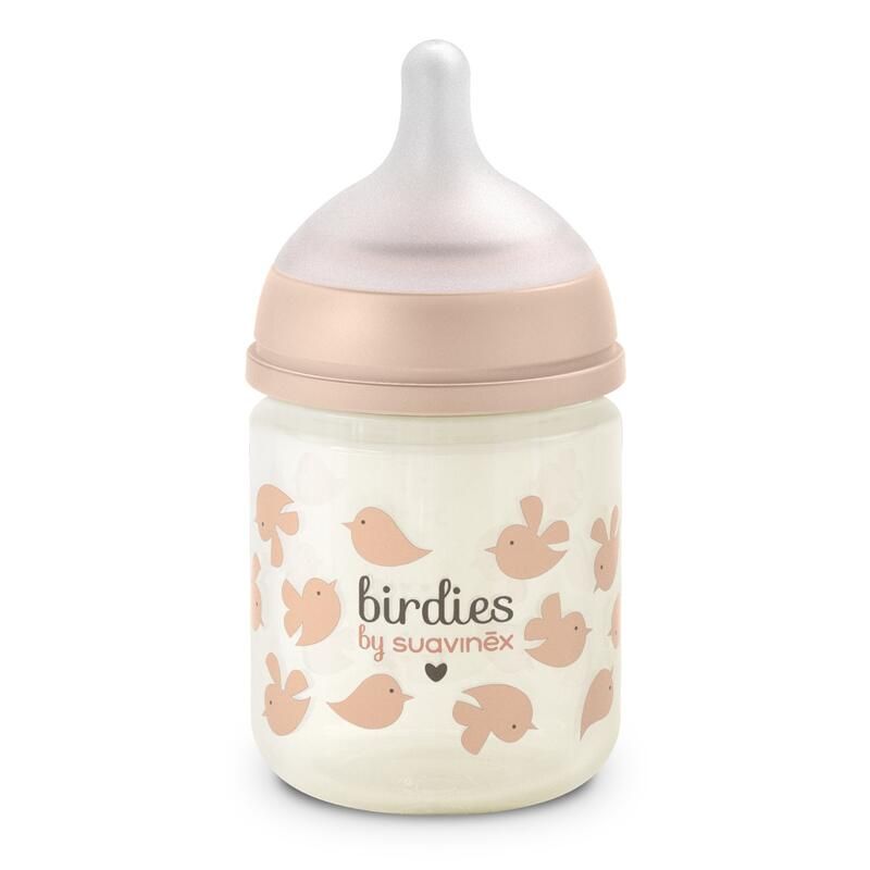 Biberon Verre Birdies Sxpro Xs 120ml Rose - suavinex