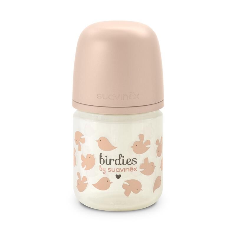 Biberon Verre Birdies Sxpro Xs 120ml Rose - suavinex