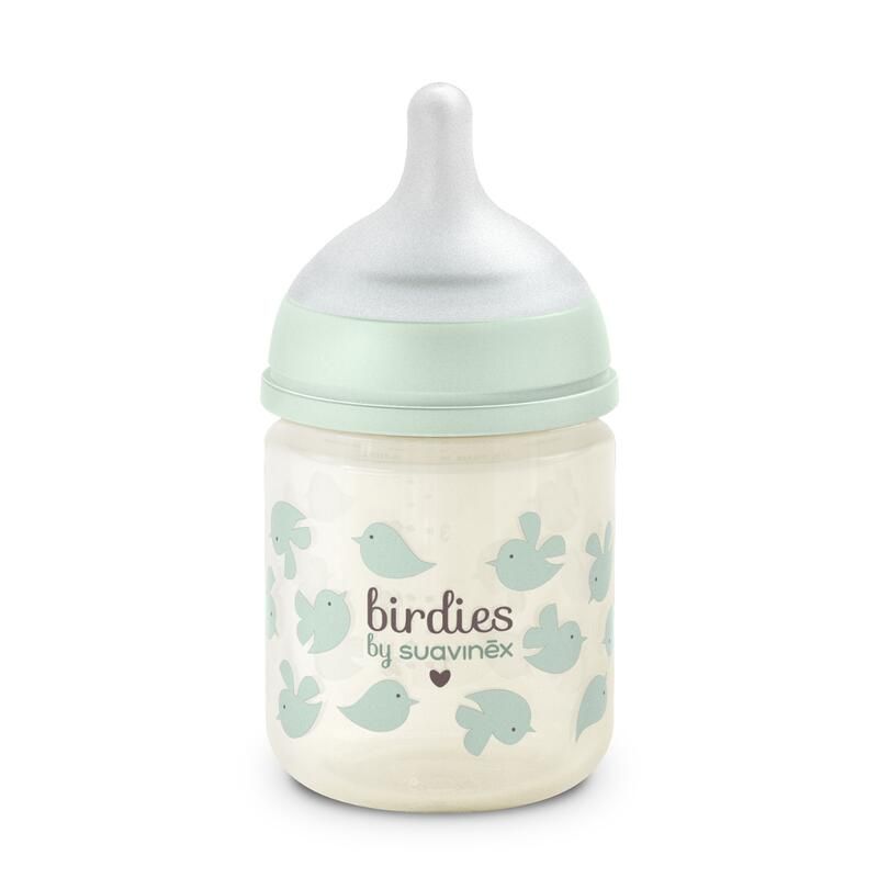 Biberon Verre Birdies Sxpro Xs 120ml Vert - suavinex